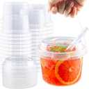 20 Set 16 oz Mini Drink Bucket, Clear Plastic Cups with Lids and Straws, Disposable Drinking Cups for Cold Drinks, Iced Coffee/Milkshakes/Smoothies, Sturdy & Food Safe