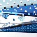 3 x The Dreidel Company 2-Pack Metallic Hanukkah Dreidels Theme Gift Wrap Design, Chanukah Roll 17.5" X 180" Inch - 15' Ft. Chanukah Wrapping Paper Roll