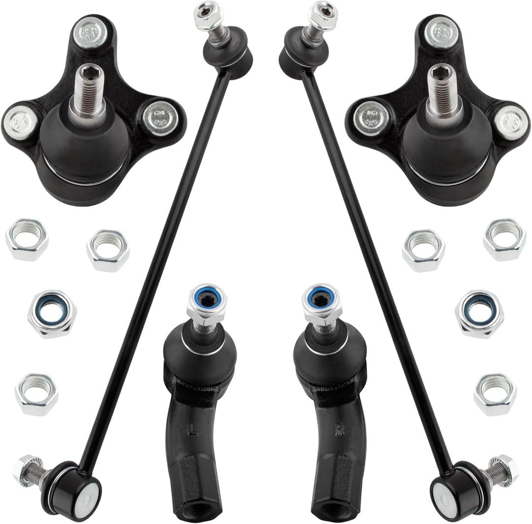 Front Lower Ball Joints Sway Bar End Links Outer Tie Rod Ends for Audi A3 2006-2013 for Volkswagen Eos 2007-2016 Golf 2010-2014 GTI 07-14 Jetta 06-18 Beetle 12-17 Passat 12-16 Rabbit 06-09