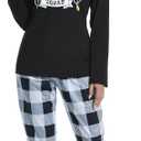 VENTELAN Family Matching Christmas Pajamas Set Holiday Santa Claus Sleepwear Xmas PJS Set for Couples and Kids (3T, Black-plaid)