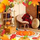 Haull 6 Pcs Fall Thanksgiving Bathroom Rugs Decorations for Home, Autumn Pumpkin Rugs Bulk Orange Washable Nonslip Mat Decor for Living Room Doorway Farmhouse Thanksgiving Neighbor Gift, 16 x 16 Inch