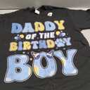 Daddy of The Bday Boy Blue Dog Theme Party Family Matching T-Shirt, Medium