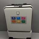Luggage Suitcase Travel Vacuum Carry: 20 Inch Carry On Rolling Spinner Wheels with Air Vacuum Seal Compression Pump TSA Lock - ABS Hardside Lightweight Expandable Hardshell for Women Men White, 21x10x15 inches