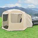 Alvantor 5 Person Pop Up SUV Tent,2 in 1 Car Tent & Camping Tent,Mosquito Screen & Waterproof PVC Multi-functiona for Car SUV Van Camping,Includes Heavy Duty Tarp & Storage Bag 8.6'L X8.6'W X6.7'H