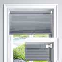 LazBlinds Cordless Cellular Shades, No Tools No Drill Light Filtering Honeycomb Shades Pleated Blinds for Windows, 26 1/2'' W x 64'' H, Dark Grey
