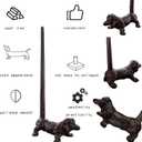 Mozhixue Dog Paper Towel Holder 12'' Cast Iron Paper Towel Holder Funny Toilet Paper Holder for The Floor or Counter in The Kitchen or Bathroom Bronze Rustic,Dog (Black)