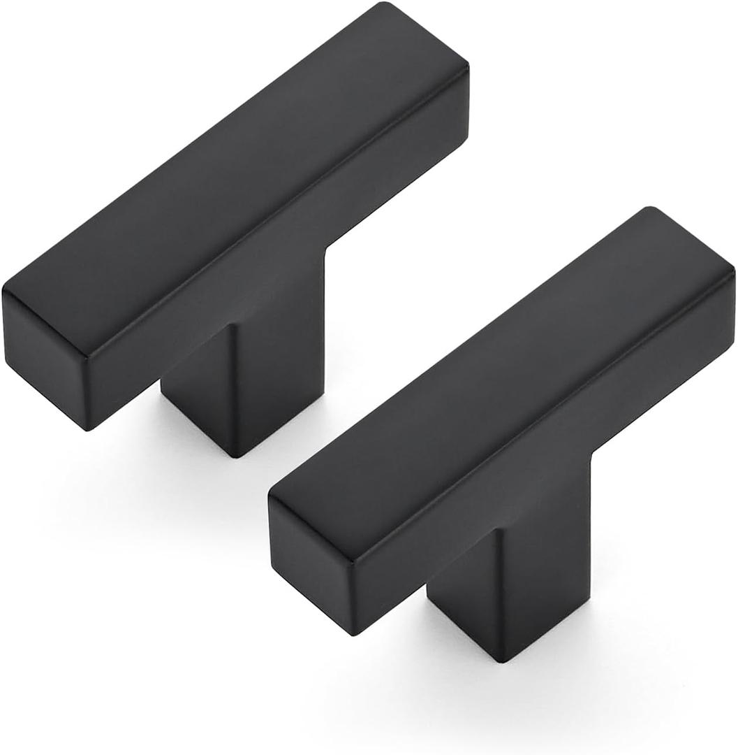 JOY DECOR Cabinet Knobs, Black Cabinet Handles, 2 Pack Kitchen Knobs 2 Inch, Single Hole Drawer Handles for Dresser Drawers