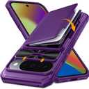 CENMASO for Google Pixel 10 Pro Case/Pixel 10 Case with Card HolderRFID Blocking& Sliding Camera Cover & Kickstand Full-Body Shockproof Wallet Phone Case for Pixel 10/10 Pro (Purple)