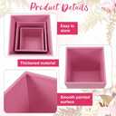 Zonon 3 Pcs Pink Square Pedestal Stands for Party, Metal Display Stands Pillars for Wedding Bridal Ceremony Baby Shower Birthday Party Decorations, 29.5*13.4''(L), 23.6*11.8''(M), 19.7*10.2''(S)