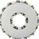 Natural Seashell Wreath w/Shells, Starfish, Pearls, Sea Snails - Spring & Summer Coastal Decor Beach House Indoor Door Wreath, 18in Dark Blue