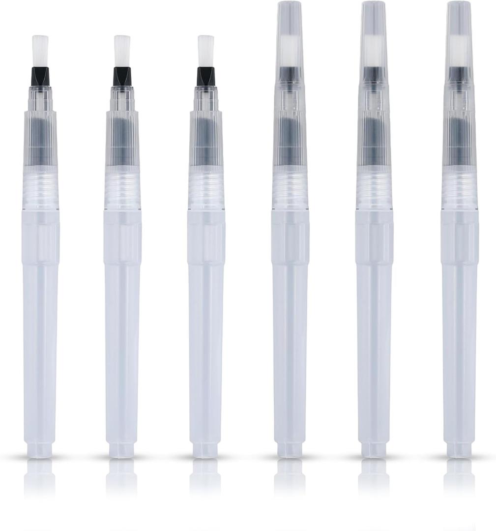 6pcs Pencil Style Envelope Moistener, Letter Sealer Envelope & Stamp Moisteners with Nylon Brush Head Envelope Licker Tool Mailing Moistener Wetter Roller for Office Classroom(Clear)