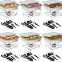 Sterno Disposable Half Size Chafing Dish Buffet Set with Fuel 6 Pack Kit for Parties, Catering & Holidays