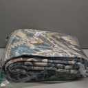 WITSHOCK Round Living Room Rugs 8Ft: Washable Vintage Boho Soft Low Pile Non-Slip Stain Resistant Foldable Carpet for Bedroom Playroom Dining Room Office, Distressed Farmhouse Home Decor Rug-Dull Teal