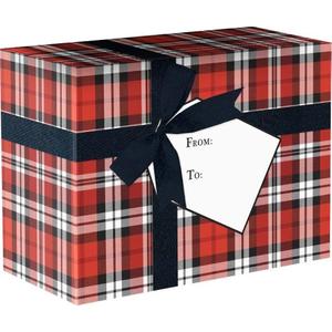 LUXPaper Small Gift Mailing Boxes | 4" x 6" x 9" | Authentic Plaid | 2 Qty