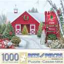 Bits and Pieces  1000 Piece Jigsaw Puzzle for Adults  Christmas Tree Farm - Winter Holiday Snow Jigsaw Puzzle by Artist Alan Giana, Completed Puzzle Size: 20" x 27"