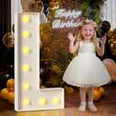 Mixifox 3FT Marquee Letters L, Large Light Up Letters 3 Feet Tall with Lights, Big Letter for Wedding, Engagement, Graduation, Birthday Party Decorations, Pre-Cut Foam Board Kit