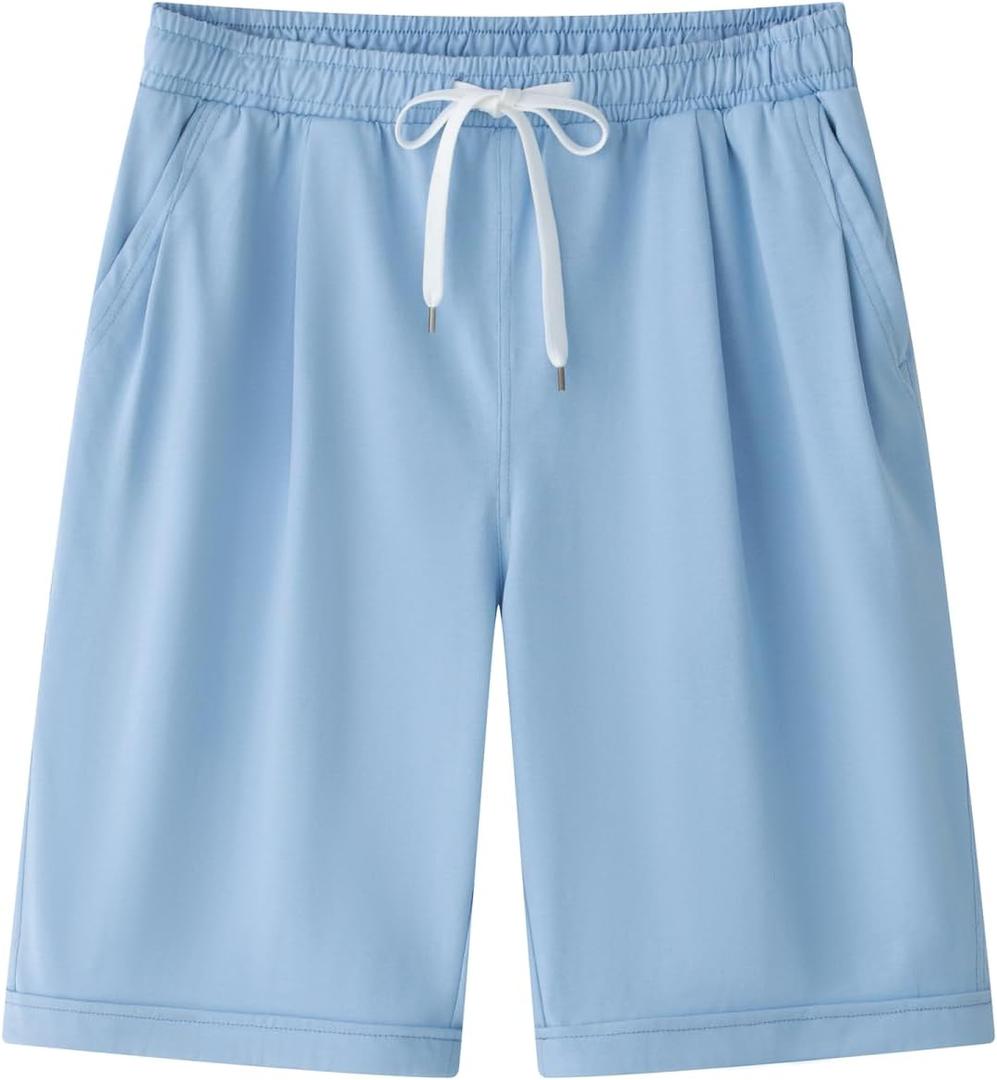 Msmsse Women's Bermuda Knee Length Shorts Cotton Casual Cargo Long Shorts for Athletic Walking Workout (Large)