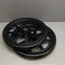 20" Flat Free Tire and Wheel, with 3/4" & 5/8" Bearing, 2.45" Centered Hub, Replacement Wheel For Rubbermaid Wheelbarrow, Garden Yard Cart, 2 Pcs