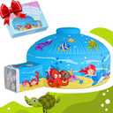 Skywin Air Tent for Kids (77 x 50) Builds in 30 Sec, Toddler Tents Indoor for Imaginative Play, Spacious Kids Forts Indoor Playhouse for Boys & Girls Ages 3-14 (Fan Not Incl) (Deep See Fun)