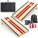 Cornhole Boards Set Regulation 4x2ft Solid Wood with 8 Bean Bags for Game