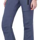 WULFUL Women's Snow Ski Pants Waterproof Insulated Fleece Lined Winter Softshell Hiking Pants (8, Grey)