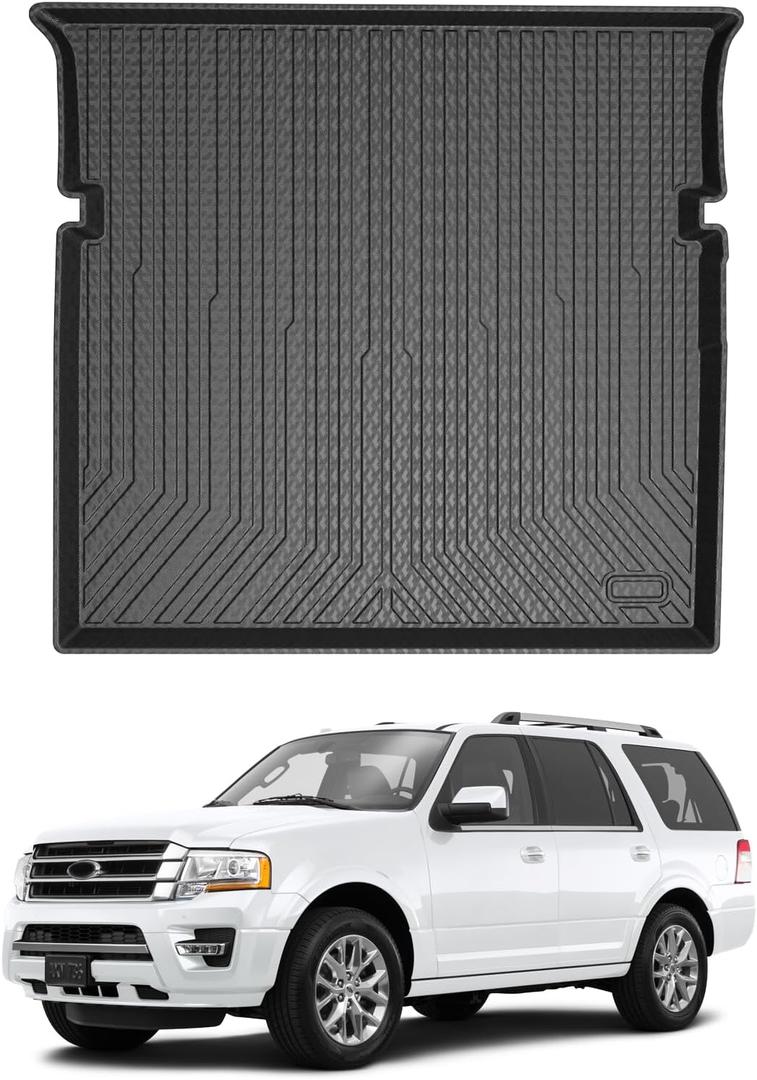 Mixsuper Custom Fit for Cargo Liner 2003-2017 Ford Expedition/Lincoln Navigator (No EL or L Models) Behind The 2nd Row Seats All Weather Rear Cargo Trunk Floor Mat