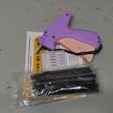 Handheld Micro Tagging Stitch Gun for Clothes - Quick Clothing Fixer - Mini Sewing Kit - Includes 6 Needle, 1000 Black Fasteners & 1000 White Fasteners (Purple)