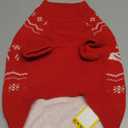 Christmas Small/Medium Dog Sweater, Warm Dog Winter Coat w/Sleeves & Leash Hole, Comfy Stretch Premium Dog Clothes for Bulldog-Best for Holidays, Daily Walks L Red