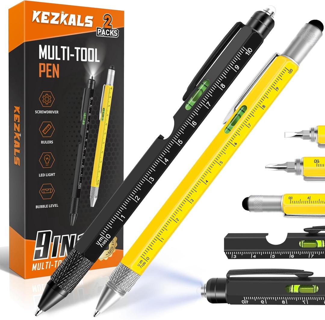 KEZKALS Valentines Day Gifts for Him, 9 in 1 Multitool Pen Set Gifts for Men, Mens Valentines Day Gifts for Boyfriend Husband, Anniversary Birthday Gifts for Men, Cool Gadgets for Mens