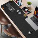 59’’x15.75” Large Felt Desk Mat, Computer Mat for Desk, Non-Slip Mouse Pad, Office Supplies Desk Protector, Desk Accessories for Home and Office (Dark Gray)