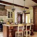 4-Light Farmhouse Dining Room Light Fixture, Adjustable Height Hanging Wood Vintage Pendant Lights for Kitchen Island Hallway Foyer Entryway Breakfast Area Bedroom