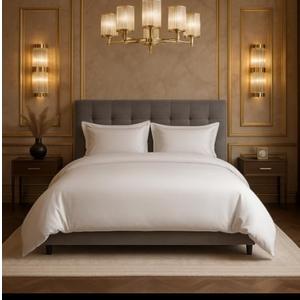 CharlottelyHues 3 Piece Duvet Set 1000 Thread Count 100% Egyptian Cotton Breathable Soft Duvet Cover Set With Zipper & Corner Ties Quilt Cover Sateen Weave Durable Duvet - King/Cal King (Bright White)