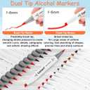 Caliart 101 Colors Alcohol Markers Brush Tip, Dual Tip Brush & Chisel Permanent Art Markers for Adult Coloring Books, Drawing, Sketching, Illustration, with Carrying Case for Artists & Beginners