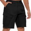4 x Men's Cargo Shorts Drawstring Classic Chino Stretch Shorts with 6 Pockets, Large