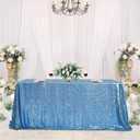 Fanqisi Sequin Table Cloths Baby Blue Glitter Sparkly Tablecloth 50x102 Inches for Baby Shower Wedding Boys Birthday Party Table Decoration