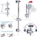 10 Inch Rain Shower Head with Handheld System, 24" Drill-free Slider Bar with Low 3-Way Diverter for Easy Reach, 4 Setting Handheld Spray with 5Ft Stainless Steel Hose - Chrome