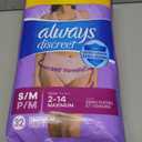Always Discreet Incontinence & Postpartum Incontinence Underwear for Women, Small/Medium, Maximum Protection, 32 Count, S/M