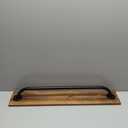 MyGift Wall Mounted Towel Rack, 28 Inch Bathroom Towel Bar with Metal Rod Rustic Burnt Wood Bathroom Sets, Farmhouse Towel Holder