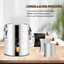 Stainless Steel Insulated Beverage Dispenser, Cold and Hot Drink Dispenser 5.28-Gallons 20 Liters Water Dispenser