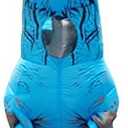 8 Colour Halloween Inflatable Dinosaur Costume Adult Fancy Dinosaur Suit Blow up Trex Costume (Blue, L)