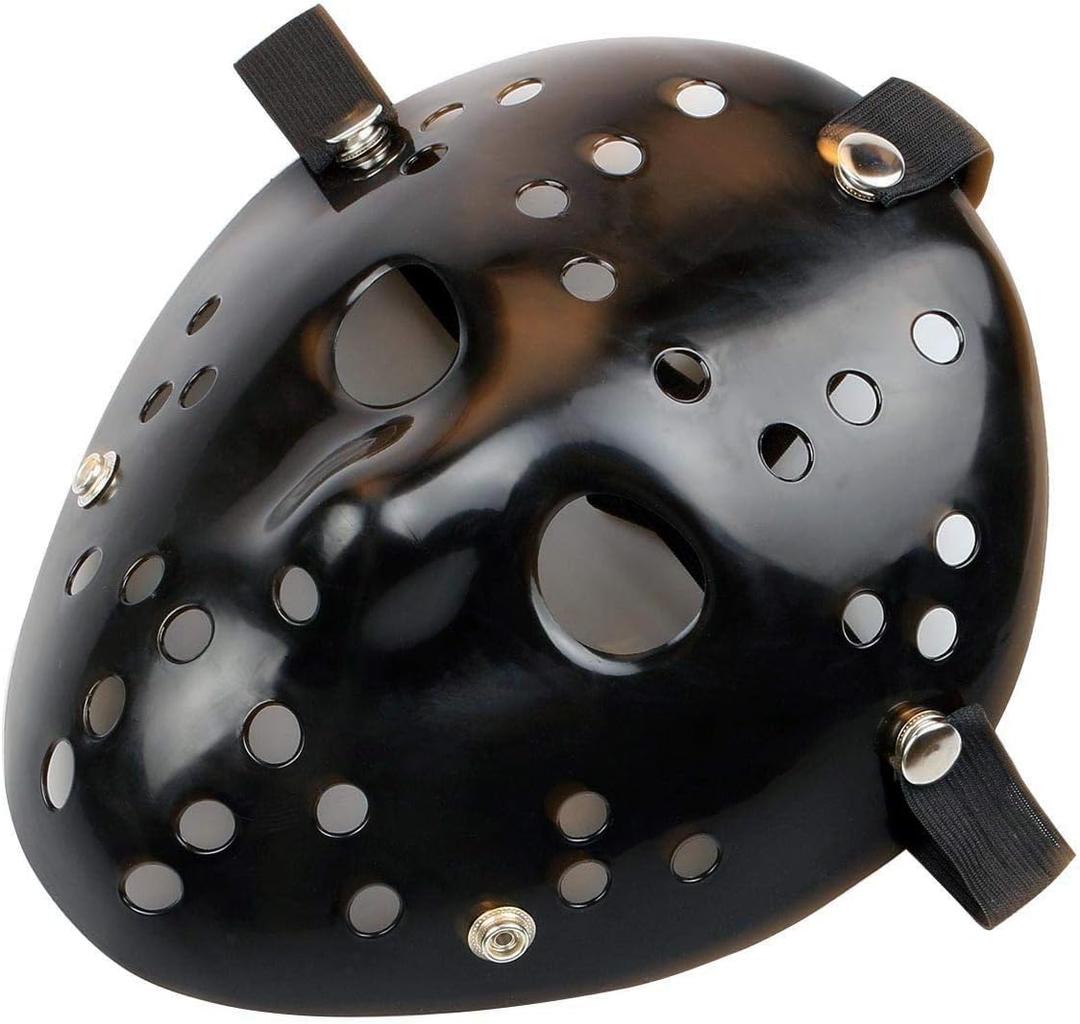 Gmasking Horror Killer Halloween Costume Hockey Mask Party Cosplay Voorhees Props (Full-Black)