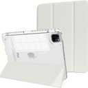 for iPad Pro 11 inch M4/M5 case 2024/2025,Case for iPad Pro 11 with Pencil HolderModel No.A2837,A3006, Slim Smart Cover with Clear Back Shell for 2025 iPad Pro11 Inch M5,Transparent-White