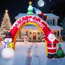 10FT Christmas Inflatables Archway with Santa Claus, Snowman & Christmas Tree, Large Blow Up Outdoor Decorations with 5 LED Lights, Self-Inflate Christmas Arch for Yard Lawn Patio Holiday Decoration