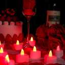1000 Pieces Artificial Red Rose Petals with 24 Pieces Heart Romantic Flameless LED Tealight Candles for Special Night, Love Candle for Valentine's Day, Anniversary Decorations, Wedding, Engagement