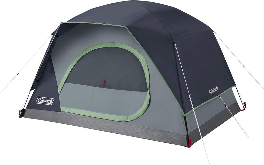Coleman Skydome Tent with 5 Minute Setup, 2/4/6/8-Person Weatherproof Tent with Rainfly & Carry Bag, 20% More Headroom Than Traditional Canopies (Contains PFAS, Blue)