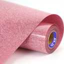 HTVVETUR Pink Glitter Heat Transfer Vinyl - 12" x 9ft Glitter HTV Rolls for Shirts, Iron on Vinyl for Cameo - Easy to Cut & Weed (J009-9ft) (J009 Glitter Pink-9ft)