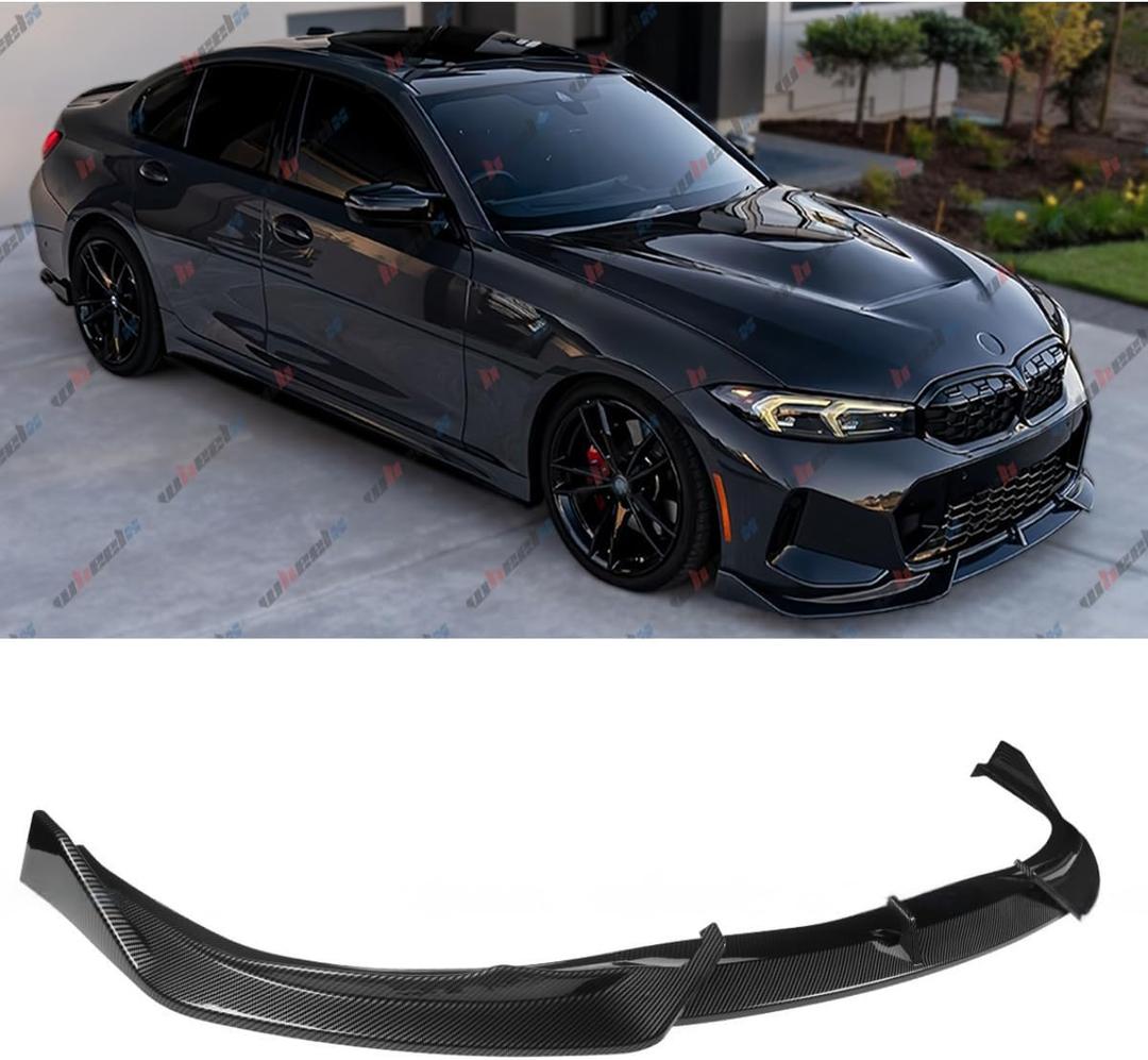 Front Lip Compatible with 2023-2025 BMW G20 LCI 3-Series 330i 330e M340i (M-Sport Only), Performance Bumper Air Dam Lower Chin Splitter Protection Body Kit (Carbon Fiber Pattern)