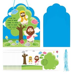 Motipuns 24 Sets Zacchaeus Craft Kit DIY VBS Christian Crafts for Kids Vacation Bible School Crafts for Classroom Sunday School Church Activities Camping Party Favors