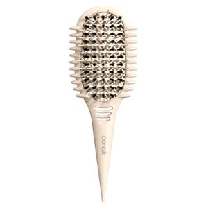 Conair Curl Define Pro Hair Brush for Curly Hair, Dual-Vent Design with Continuous Grooves, Mixed Bristles for Frizz-Free Detangling, Smoothing, and Curl Definition (Ivory)