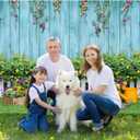 Spring Backdrop Natural Scenery Garden Backdrop for Birthday Wedding Bridal Shower Party Decor Happy Spring Banner Party Decorations White Fence Flowers 8x6ft（Polyester）